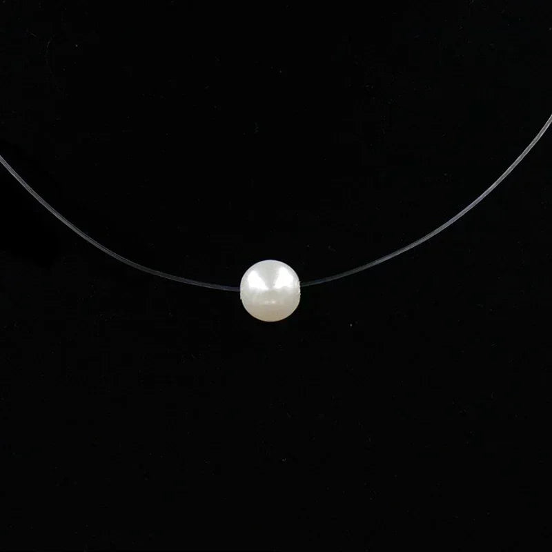 Invisible Diamond Crystal Necklace – Floating Zirconia Pendant for Women