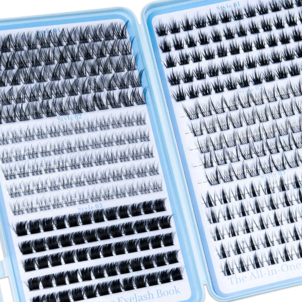 Cluster Lashes Book – DIY Individual Lash Extensions Kit with Tweezers