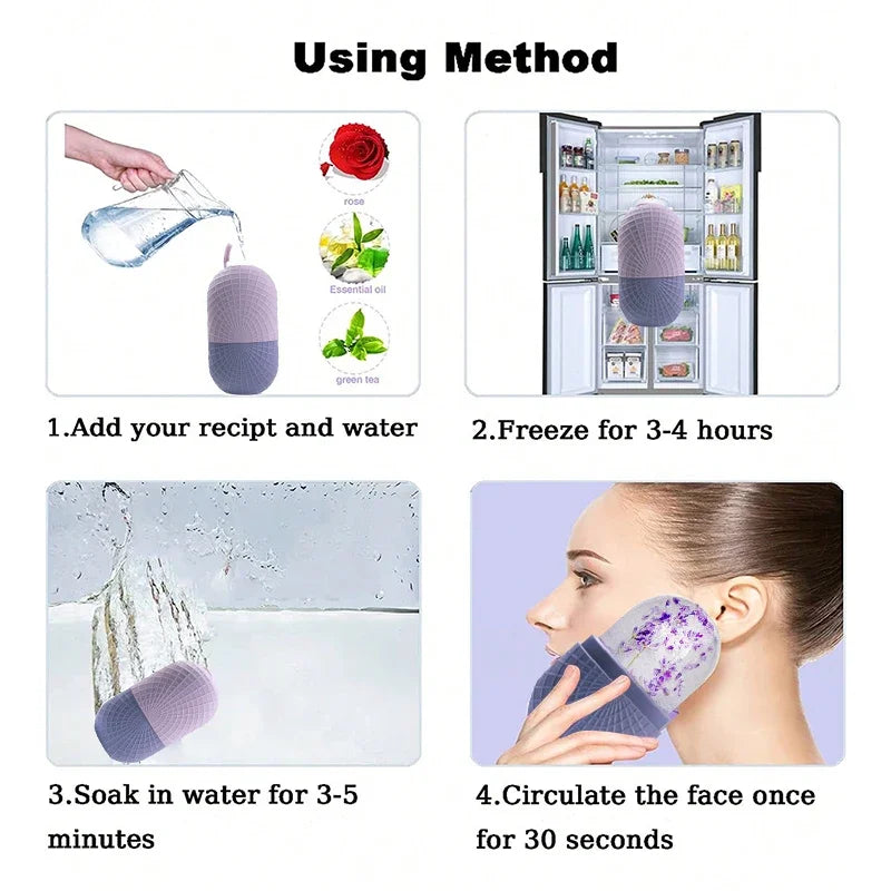 Lavender Ice Globe Face Roller – Floral Cold Therapy Skincare Tool