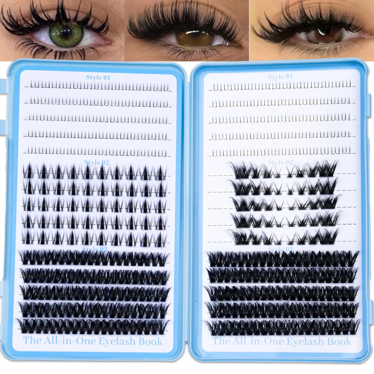 Cluster Lashes Book – DIY Individual Lash Extensions Kit with Tweezers