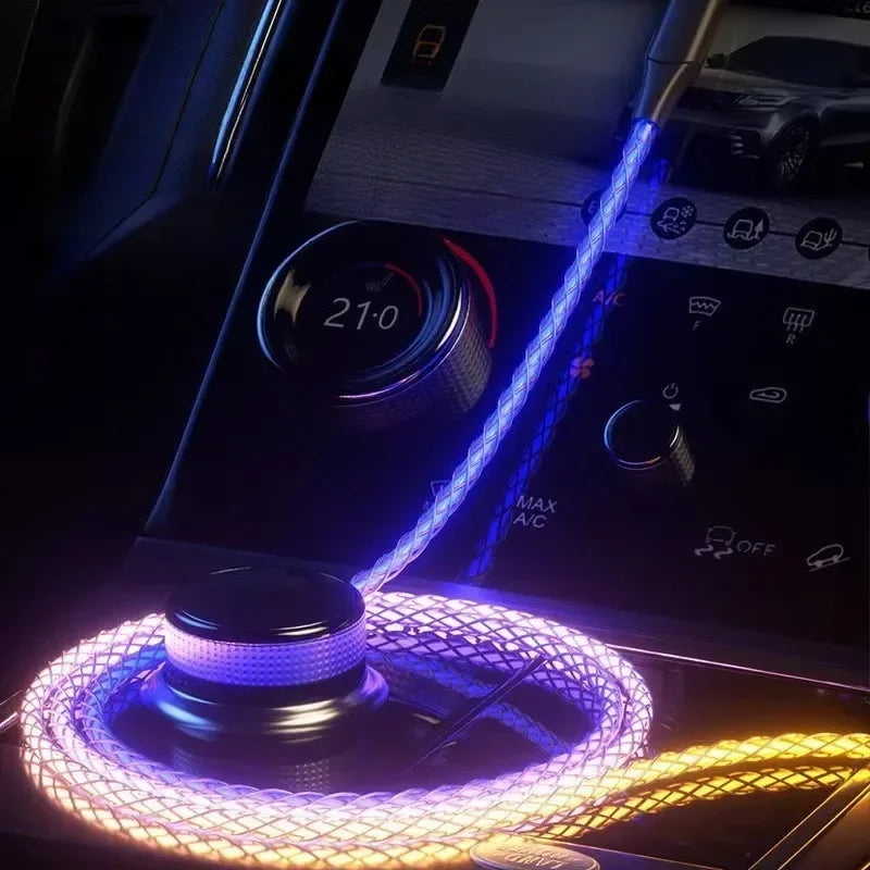 LED Flowing Light USB Charging Cable – Fast Charge Glow Cable for iPhone & Android