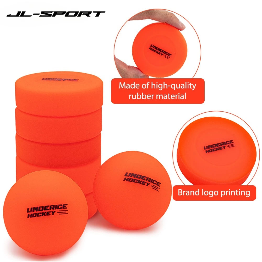 JL-Sport Underice Hockey Balls – High-Quality Rubber | Glow in the Dark Option