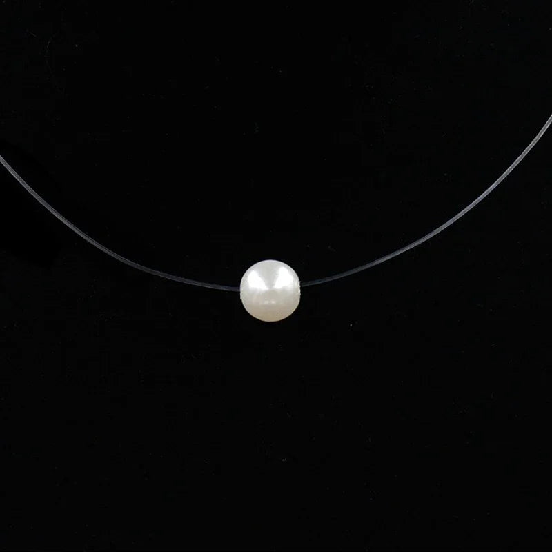 Invisible Diamond Crystal Necklace – Floating Zirconia Pendant for Women