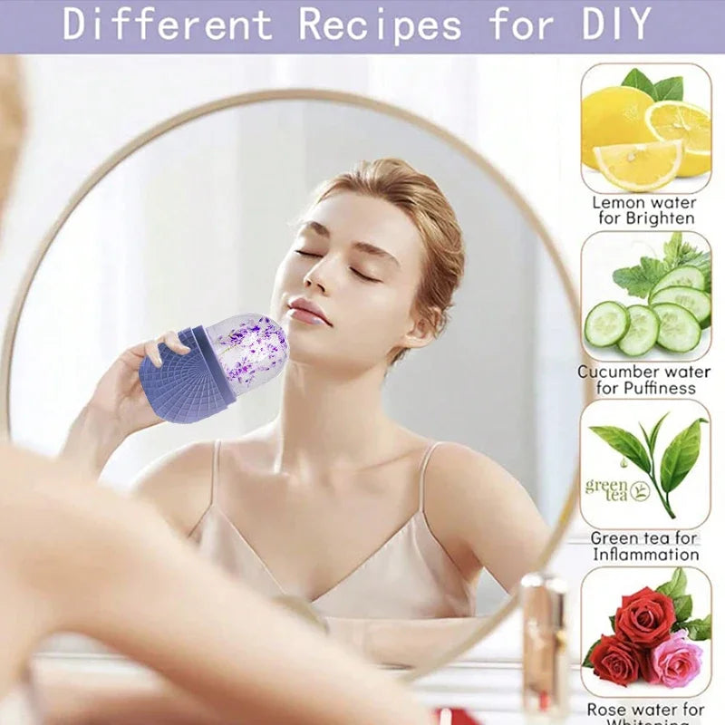 Lavender Ice Globe Face Roller – Floral Cold Therapy Skincare Tool