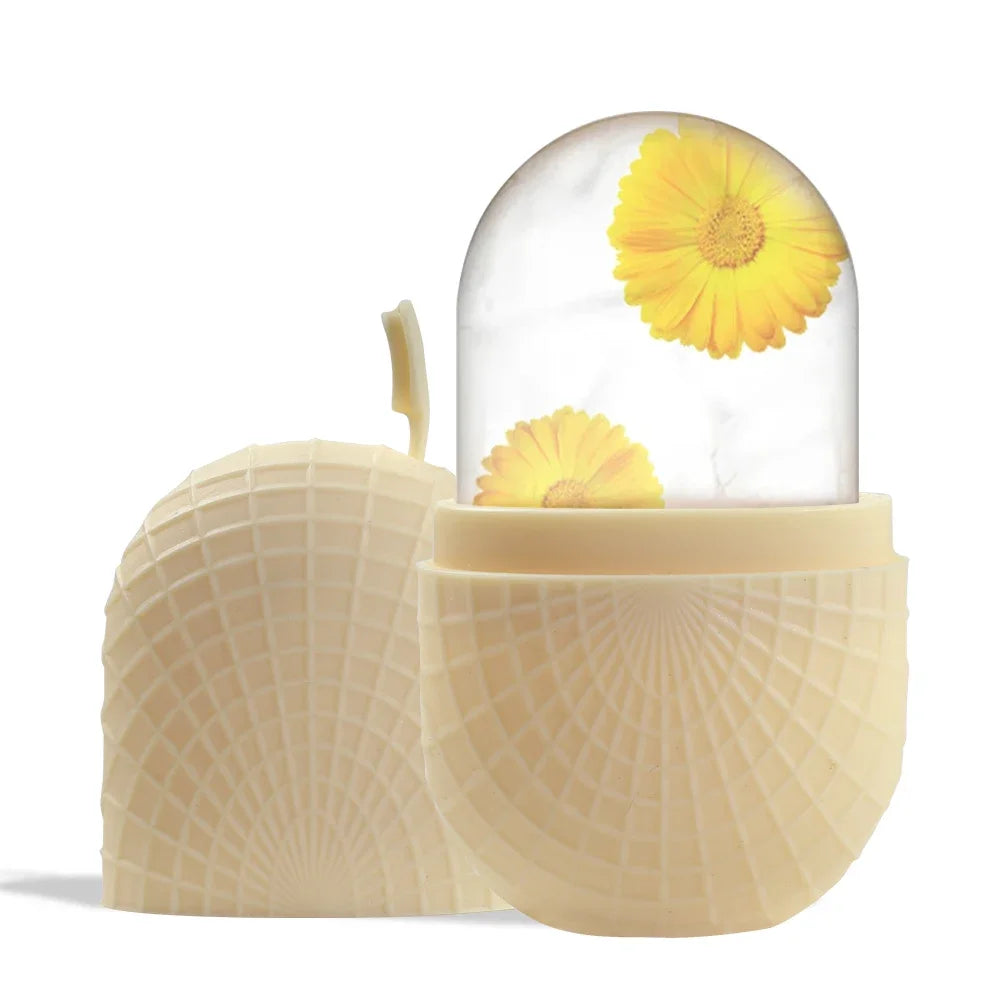 Lavender Ice Globe Face Roller – Floral Cold Therapy Skincare Tool