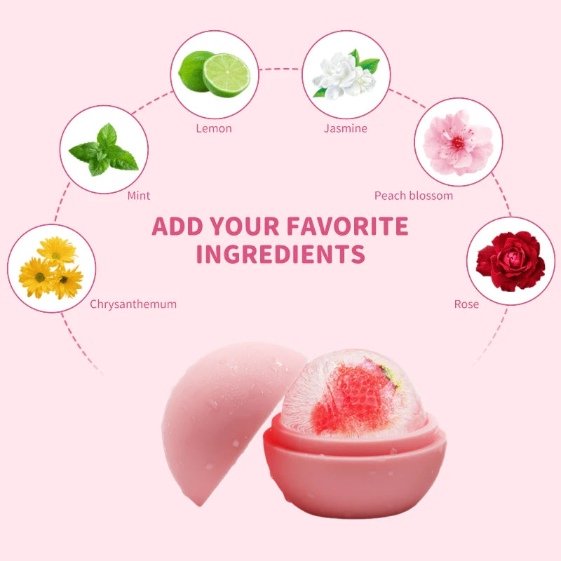 Lavender Ice Globe Face Roller – Floral Cold Therapy Skincare Tool