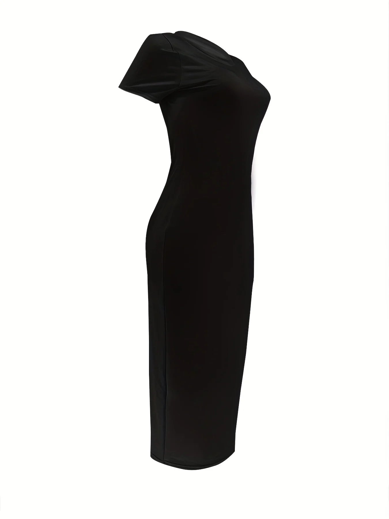 Blessed Bodycon Midi Dress – Black Slogan T-Shirt Dress for Women