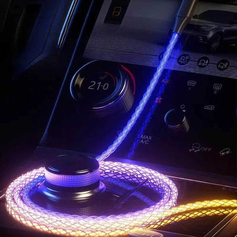 LED Flowing Light USB Charging Cable – Fast Charge Glow Cable for iPhone & Android