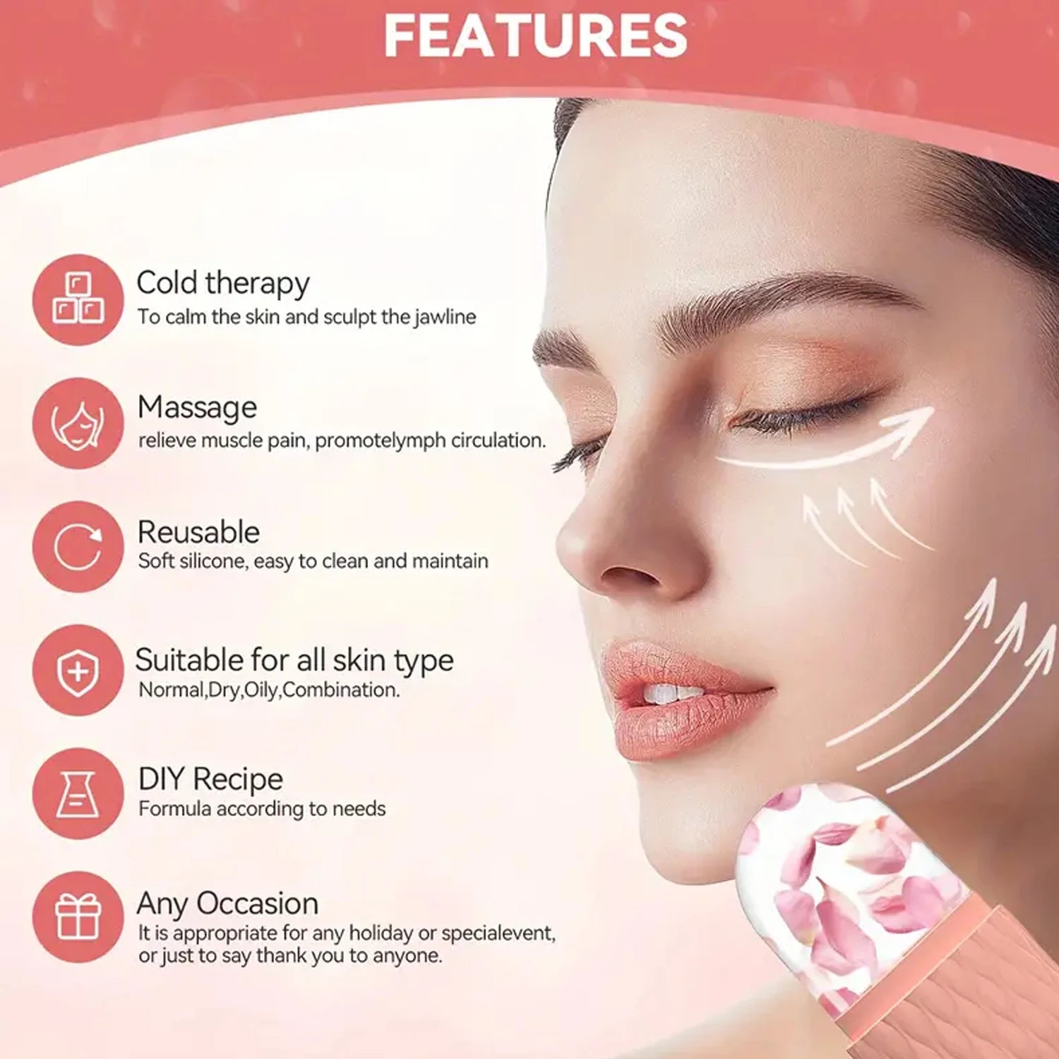 Ice Globe Face Roller – Silicone Cold Therapy Skincare Tool