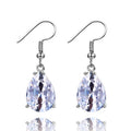 Blue Sapphire Teardrop Drop Earrings – Silver Crystal Dangle Earrings for Women