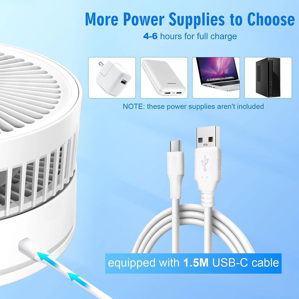Foldable Portable Standing Fan with Remote Control – Rechargeable Oscillating Floor Fan