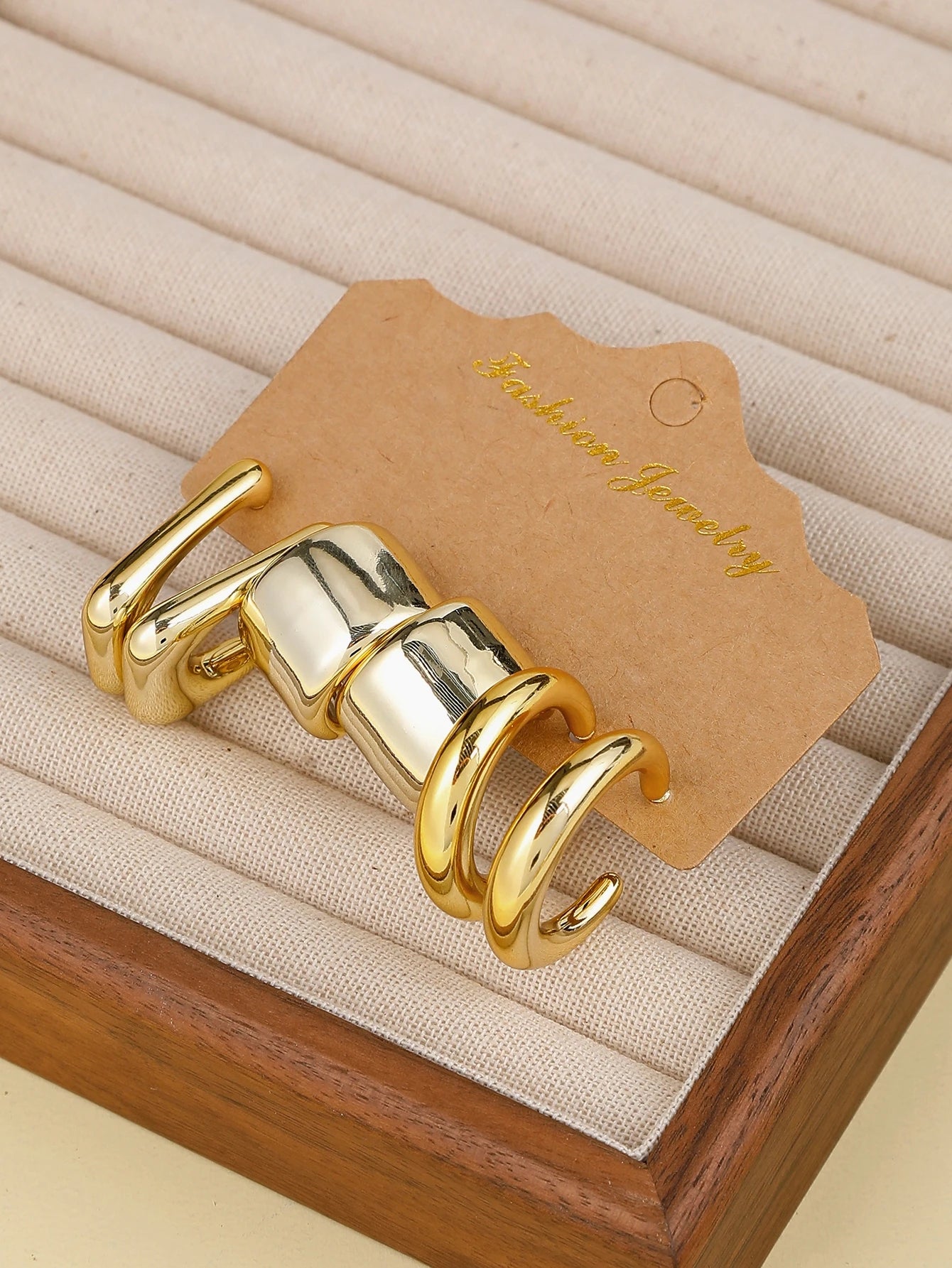 Gold Fashion Earrings Set – 9pcs Chunky Hoop & Drop Earrings for Women