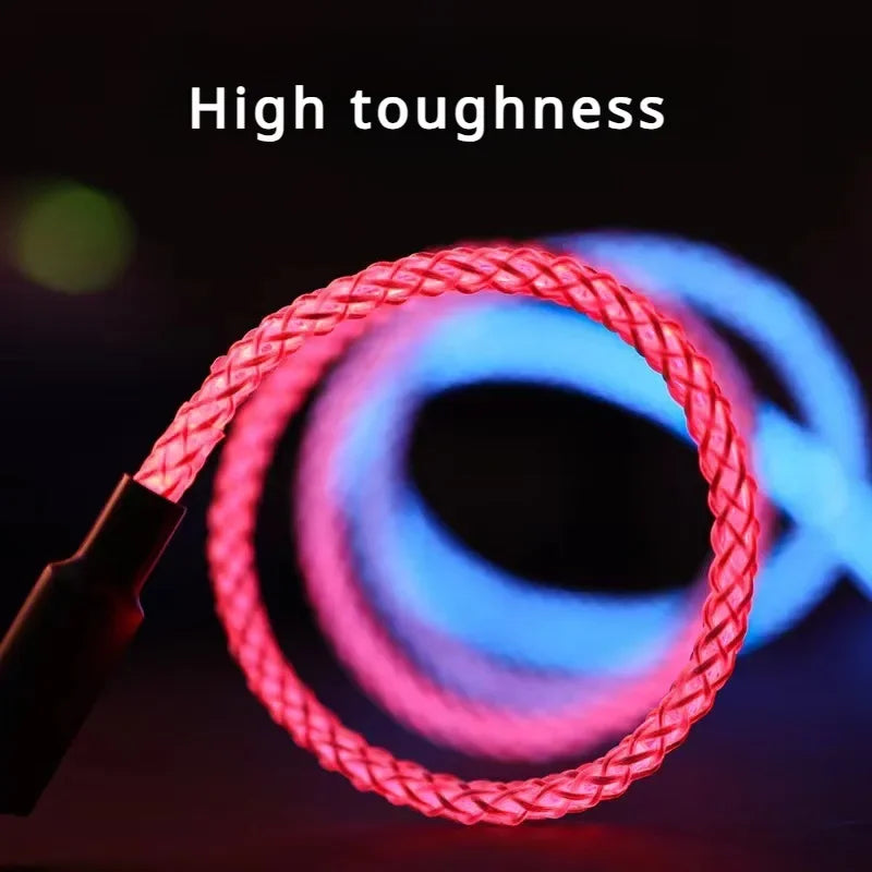 LED Flowing Light USB Charging Cable – Fast Charge Glow Cable for iPhone & Android