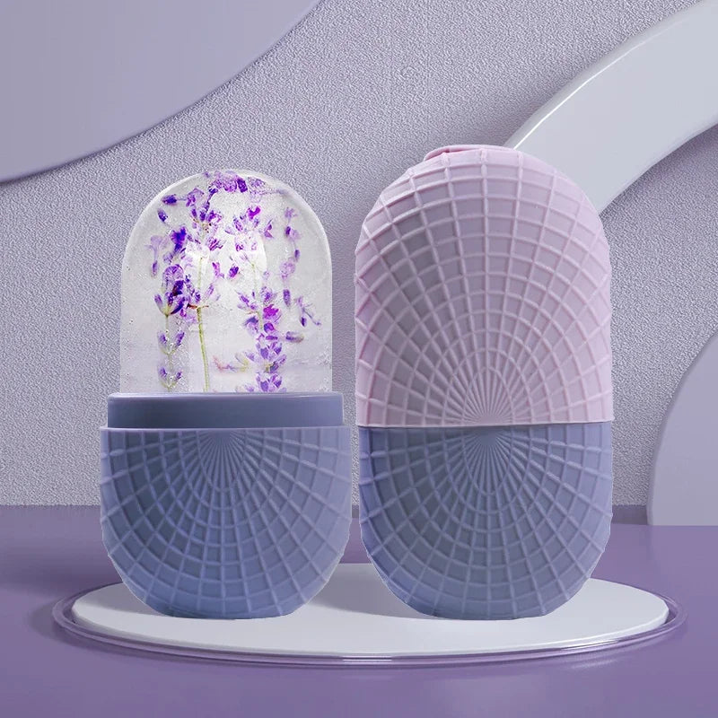 Lavender Ice Globe Face Roller – Floral Cold Therapy Skincare Tool