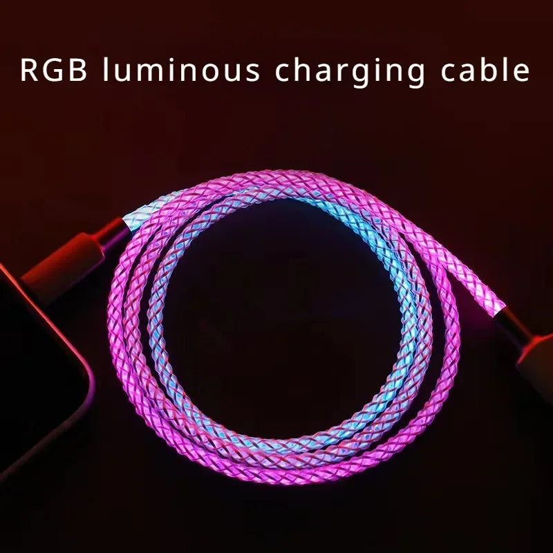 LED Flowing Light USB Charging Cable – Fast Charge Glow Cable for iPhone & Android
