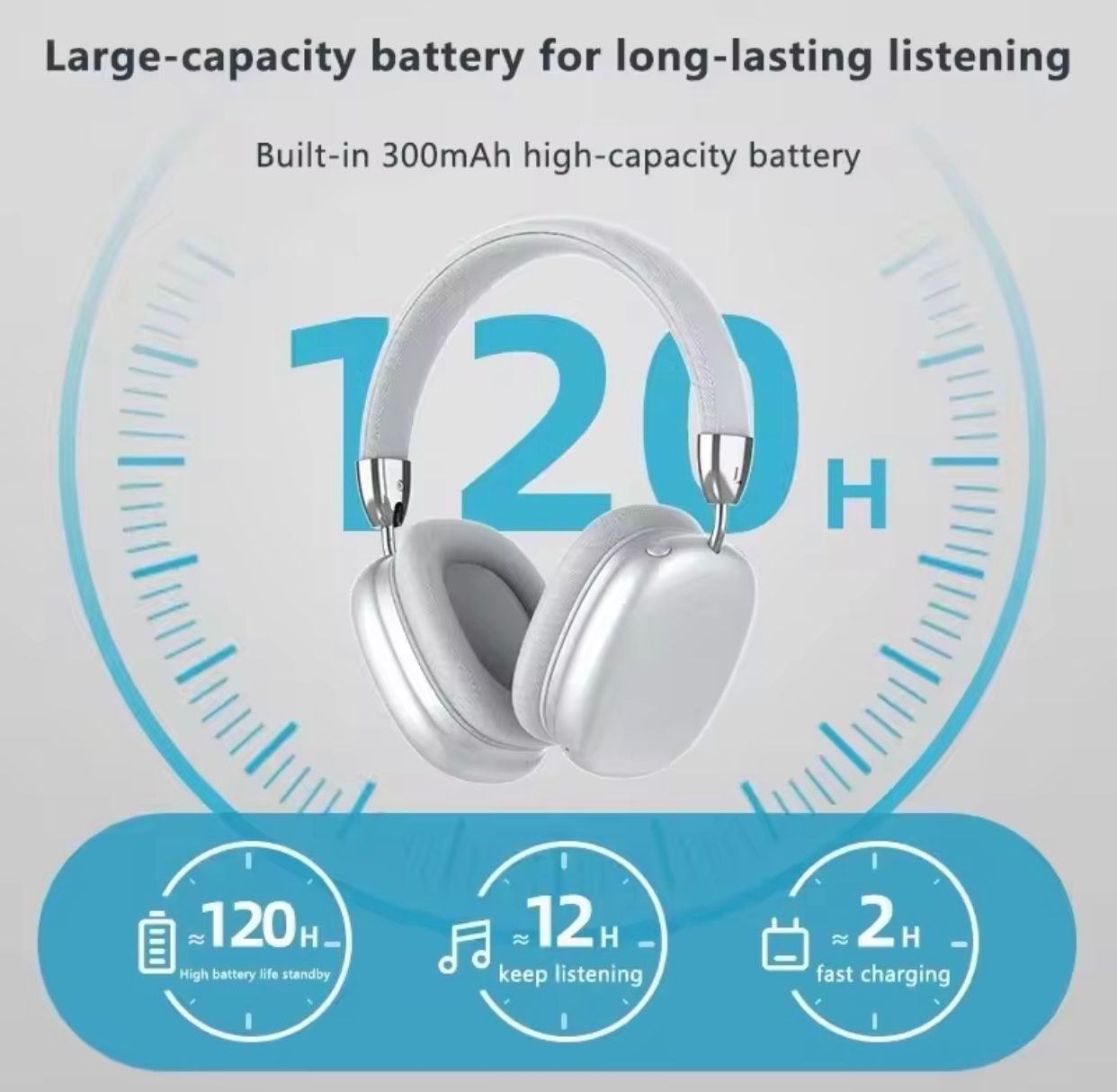P9 Pro Max – Wireless Over‑Ear Headphones with Active Noise Cancellation
