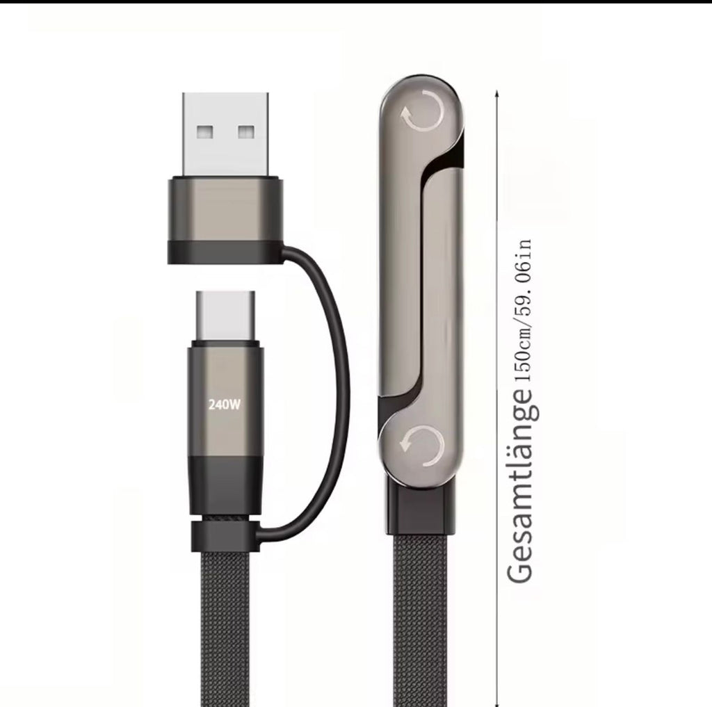 UltraCharge 240W – Fast Charging Cable with Built‑In Phone Stand