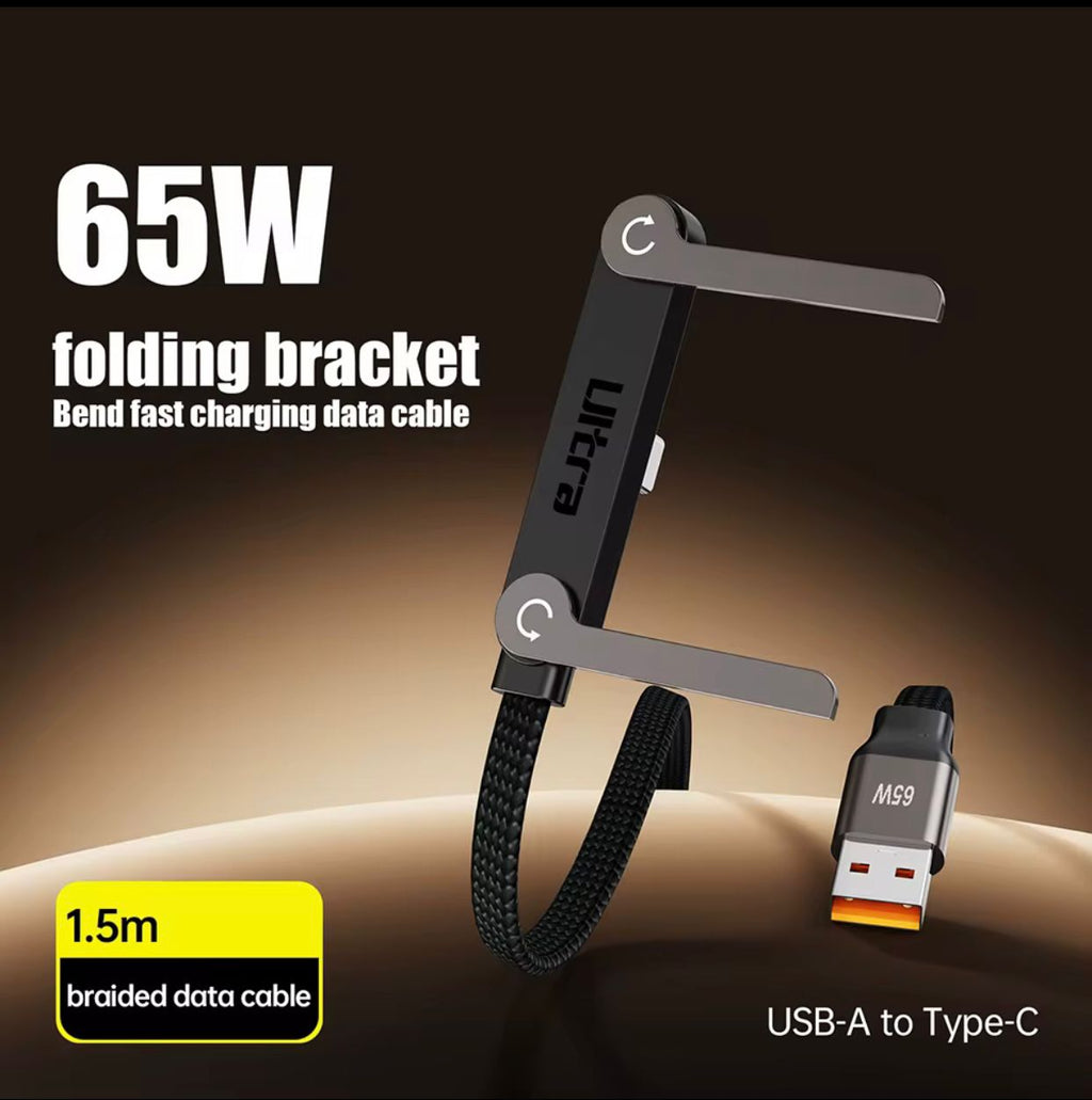 UltraCharge 240W – Fast Charging Cable with Built‑In Phone Stand